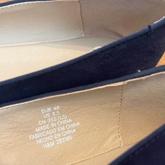 Blue H&M Women's (dark navy blue) Faux Suede Loafers - Picture 6 of 6